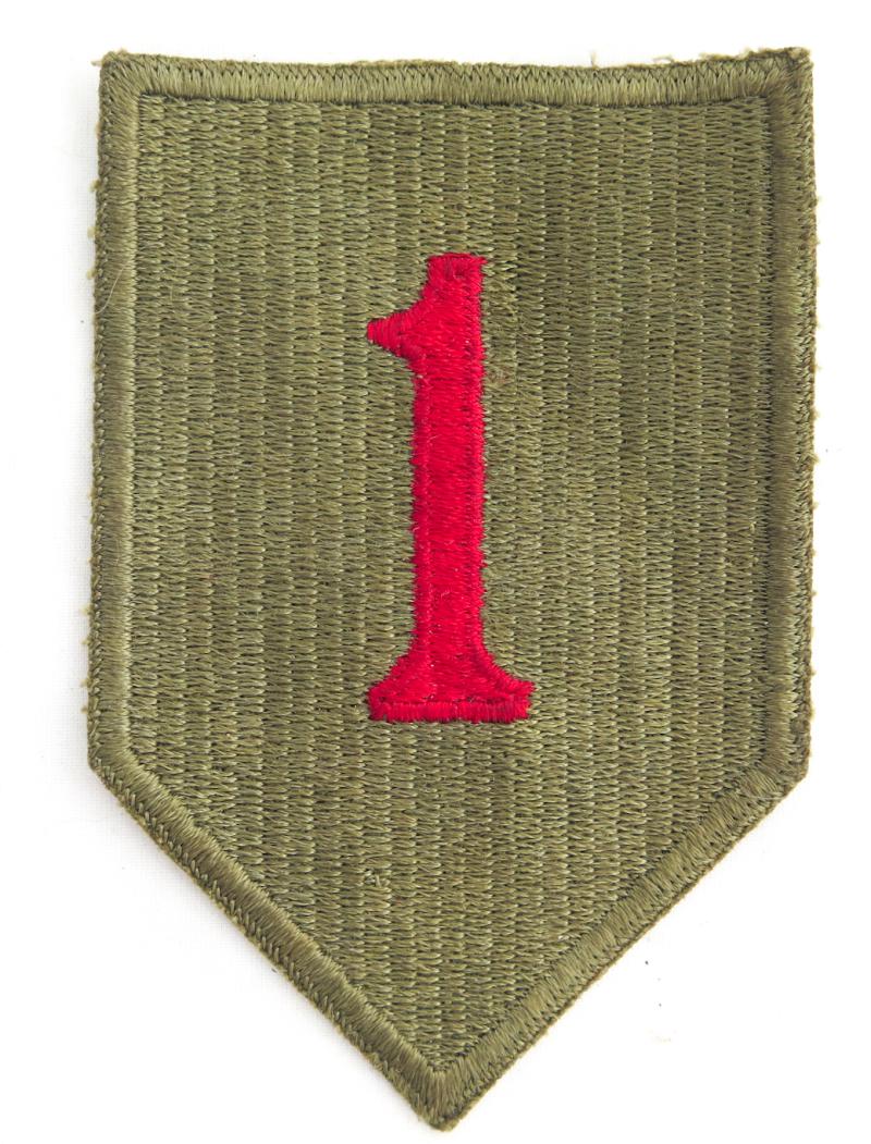 WW2 US army 1st infantry division shoulder patch - green back