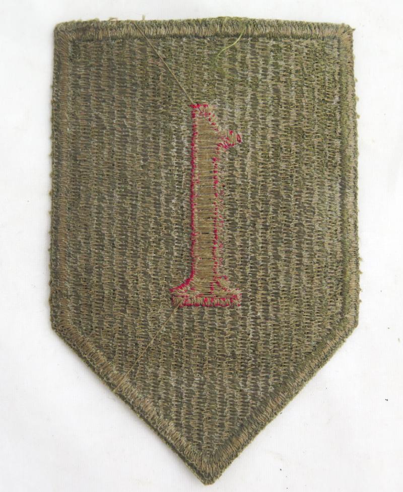WW2 US army 1st infantry division shoulder patch - green back