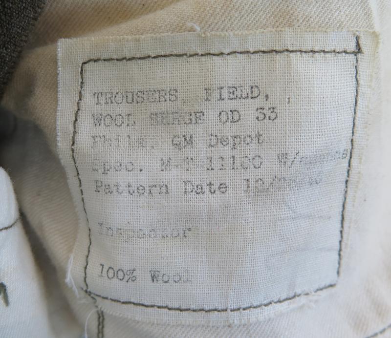 Dragoon Militaria | Post-war US army wool field trousers OD-33