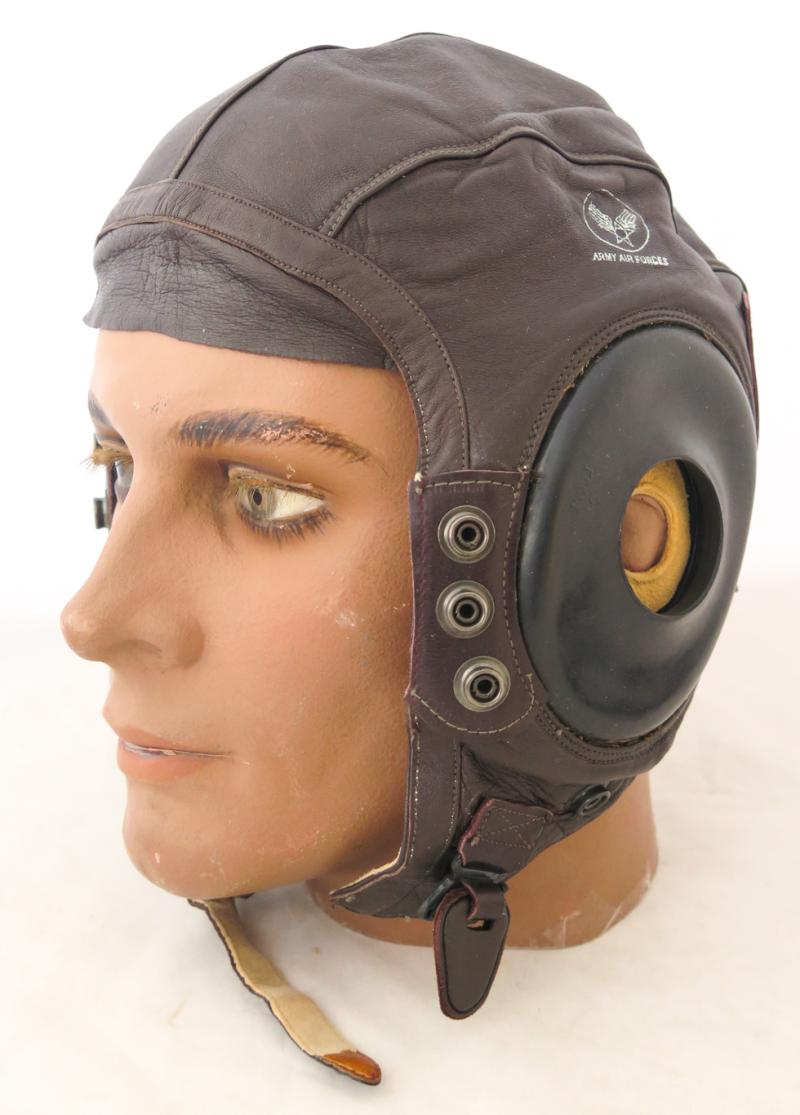 WW2 USAAF A-11  leather flight helmet