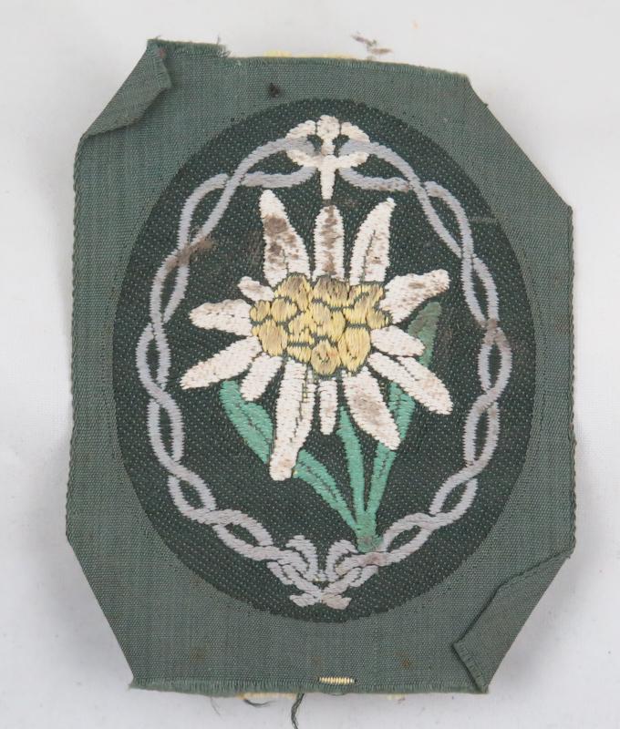 WW2 German Wehrmacht Mountain troops sleeve patch - field grey version