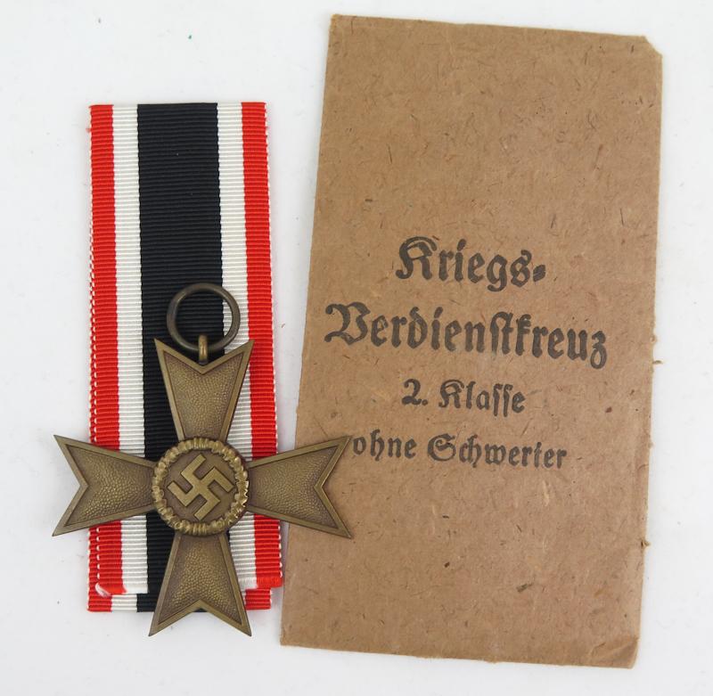 WW2 German war merit cross 2nd class with packet  - maker Deschler&Sohn