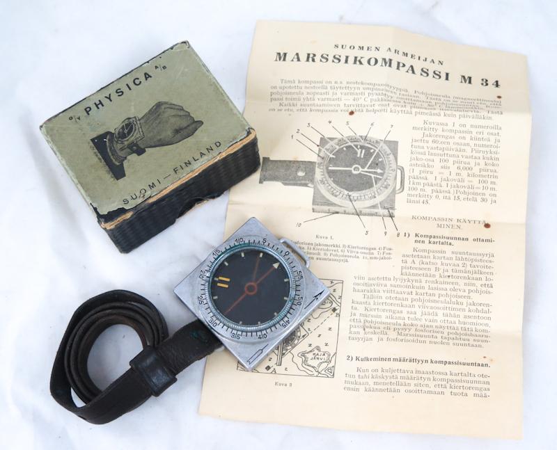 WW2 Finnish army M/34 wrist compass - Physica