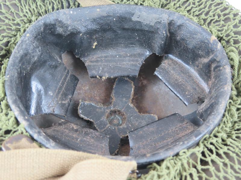 WW2 British army MK II steel helmet with net