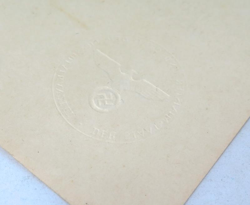 WW2 German Luftschutz air raid defence 2nd class medal with award document