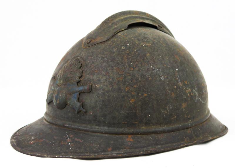 WW1 French M1915 Adrian steel helmet shell