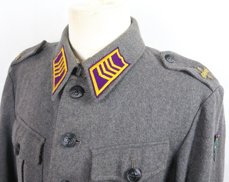 WW2 Finnish army signal staff-sergeant M/36 field jacket - 11.division signal unit patch