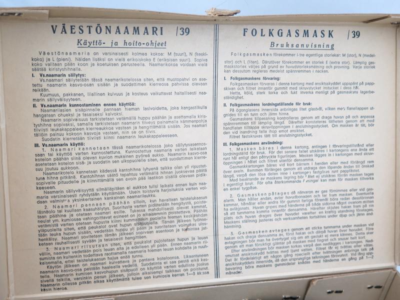 WW2 Finnish civil defence gasmask M/39