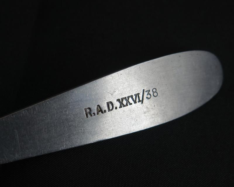 WW2 German Reicharbeitdienst mess hall fork - R.A.D XXVI/38