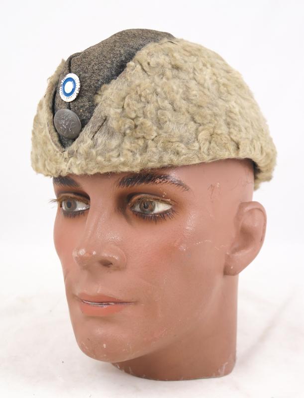 Pre-war Finnish army M1922 fur cap -  1925 EM/NCOs Bicycle troops