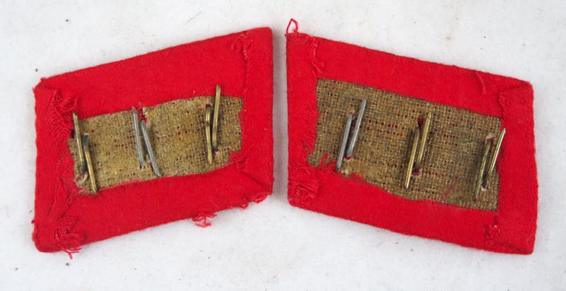 WW2 German Luftwaffe Flak artillery collar patches - Feldwebel /Obergefreiter
