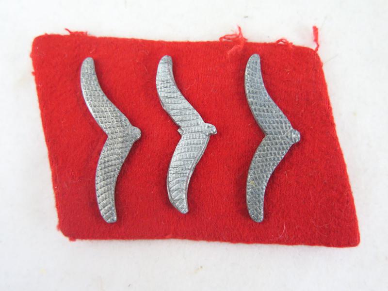 WW2 German Luftwaffe Flak artillery collar patches - Feldwebel /Obergefreiter