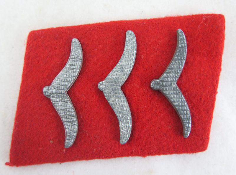WW2 German Luftwaffe Flak artillery collar patches - Feldwebel /Obergefreiter