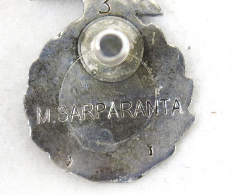 WW2 Finnish air force war aviator course 1939-40 badge - Tillander