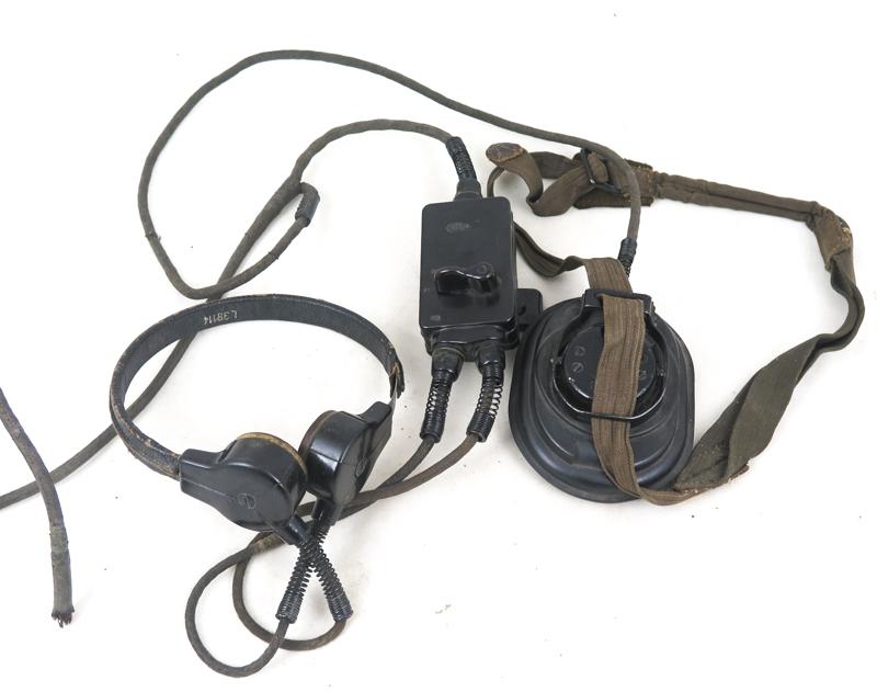 .WW2 German Luftwaffe FLAK artillery head set - 1943