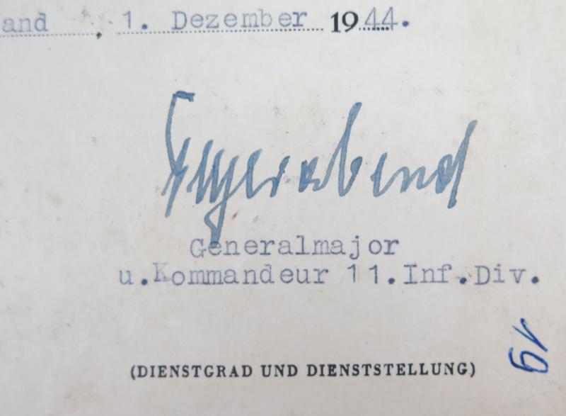 WW2 German Iron cross 2nd class award document - Infantry regiment 44