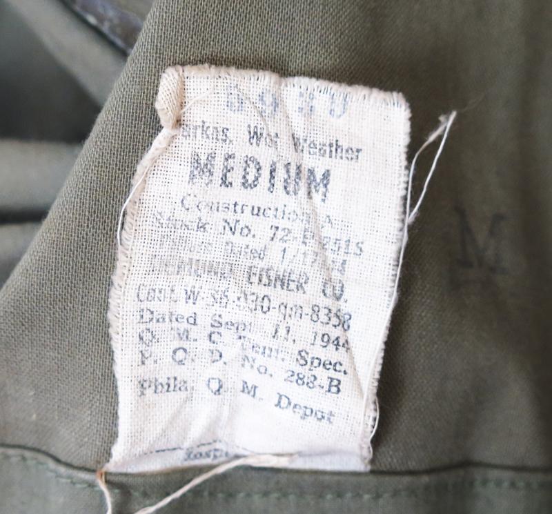WW2 US army wet weather parka - 1944
