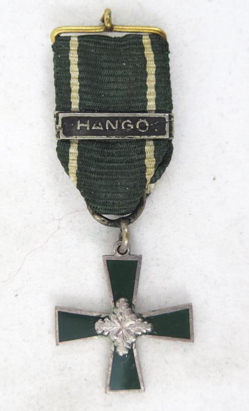 Finnish 1941-44 Campaign cross miniature - 17.division with Hangö clasp